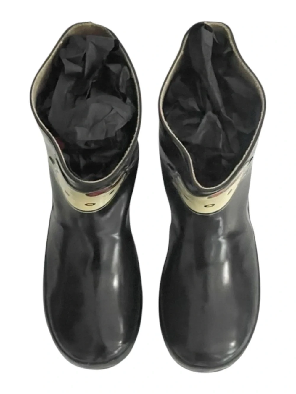 Rare: Victoria Couture x Sanrio 🝮 Hello Kitty Rain Boots 🝮 Glossy Black 🝮 2.5